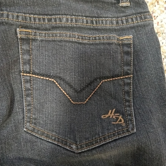 Size 8 Harley Davidson Contoured Boot Cut Stretch Black Jeans 99024-08VW Women's - Picture 5 of 16